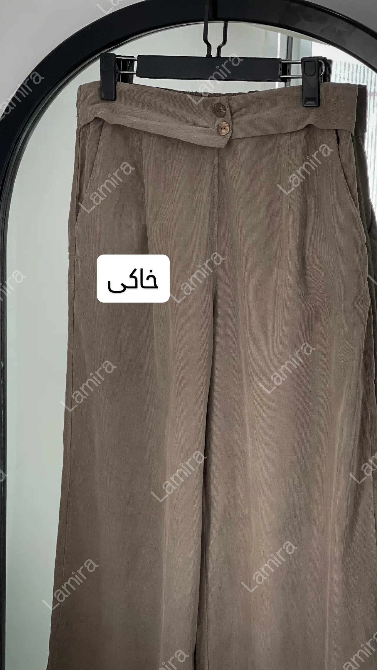 شلوار مخمل کبریتی پاییزه ایتالیایی مدل دو دکمه چوبی